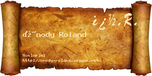 Ónody Roland névjegykártya